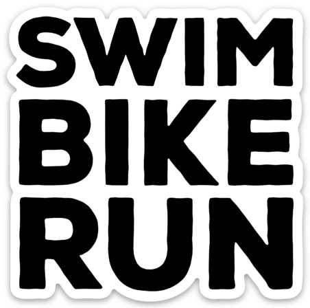 Basic Black Swim Bike RunvSticker