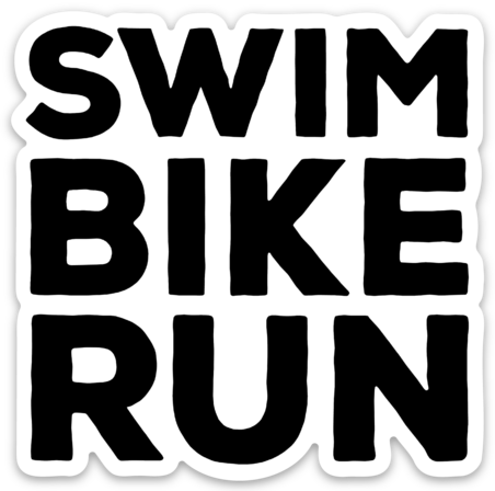 Swim Bike Run Basic Black Sticker