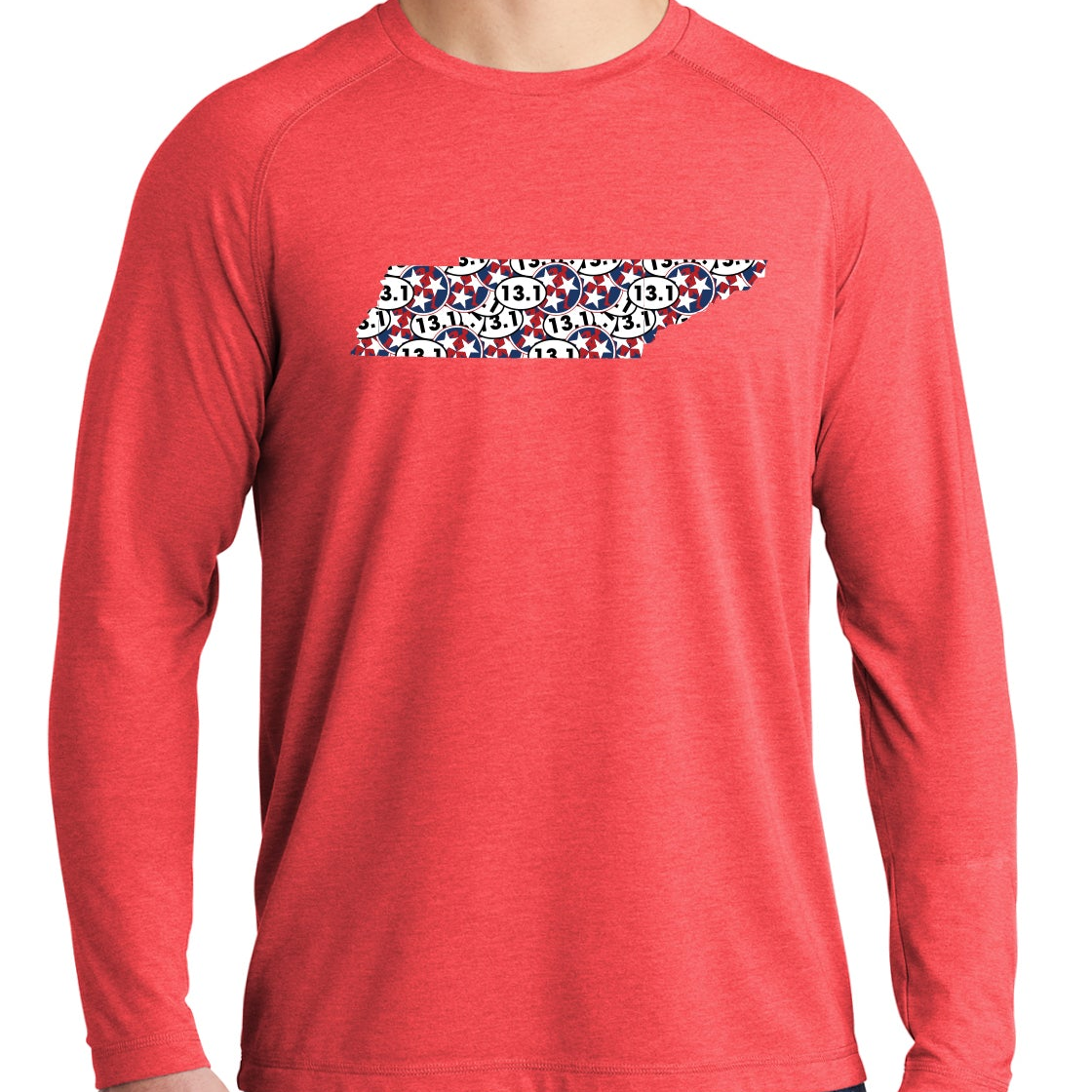 Tennessee - Tri Star Runners 13.1 Pattern Long Sleeve Raglan Shirt