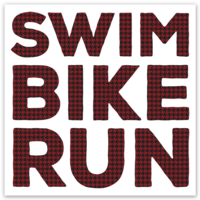 Alabama Houndstooth Swim Bike Run Sticker