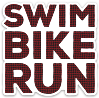 Alabama Houndstooth Swim Bike Run Sticker