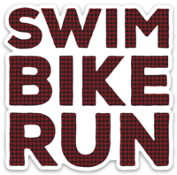 Swim Bike Run Houndstooth Sticker