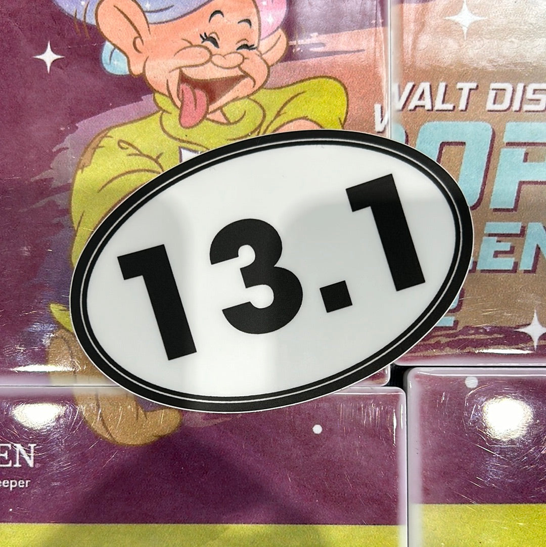 13.1 Half Marathon Oval Sticker
