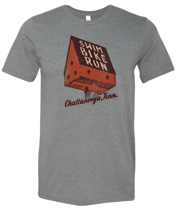 Vintage Chattanooga Swim Bike Run Tri-blend Short Sleeve Shirt