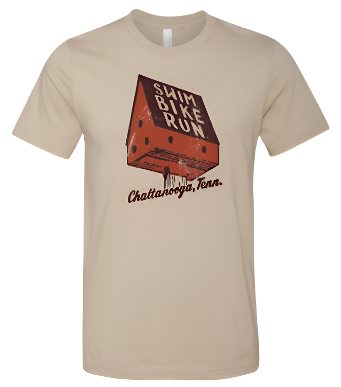 Vintage Chattanooga Swim Bike Run Tri-blend Short Sleeve Shirt