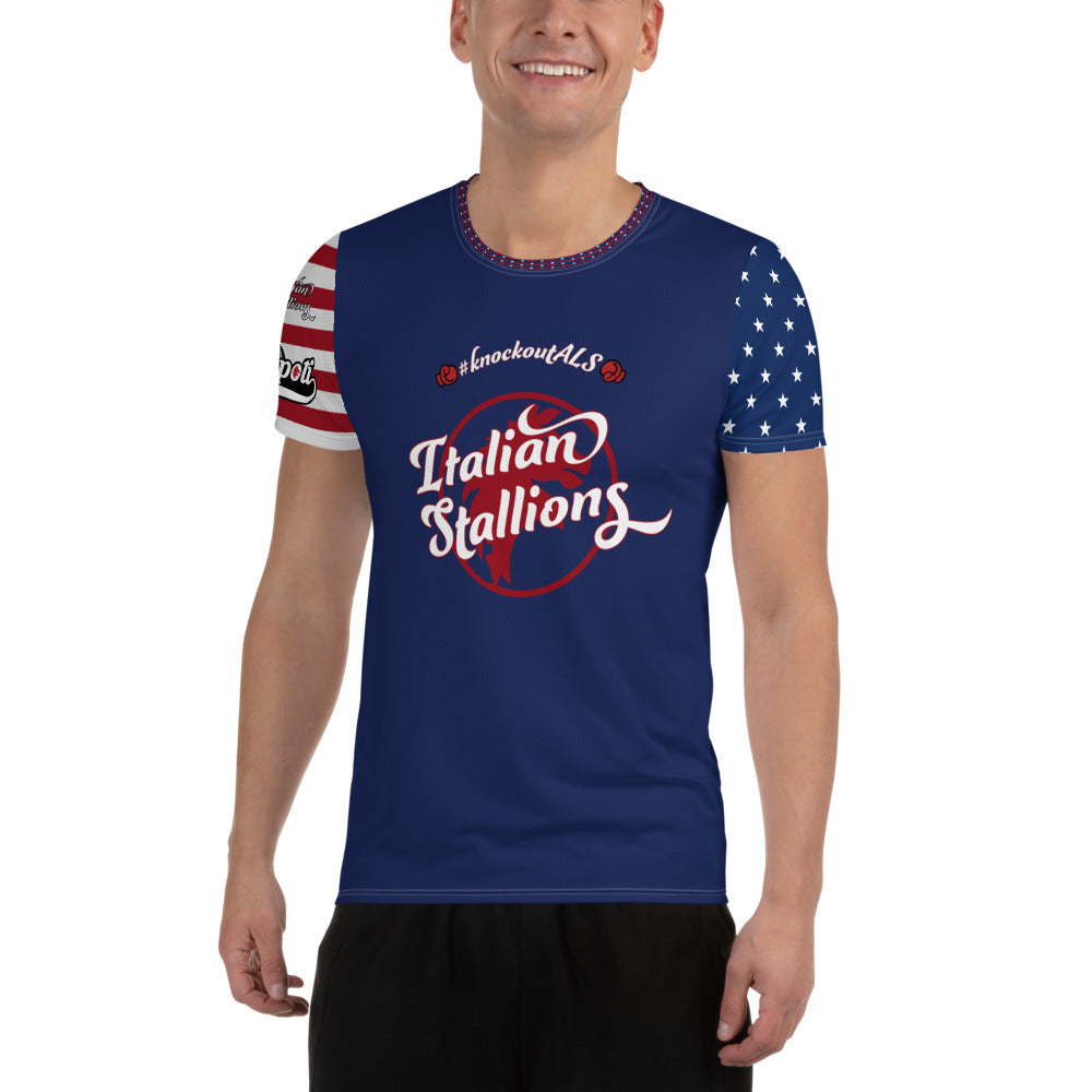 Knockout ALS Red White and Boom Race Jersey - Blue Front