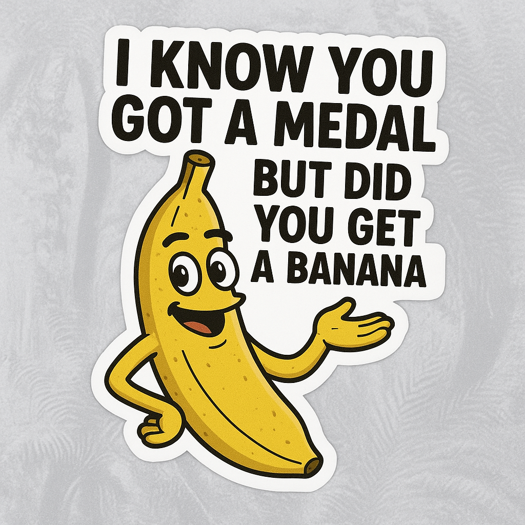 I Know You Got a Medal, But Did You Get a Banana? – Finish Line Sticker