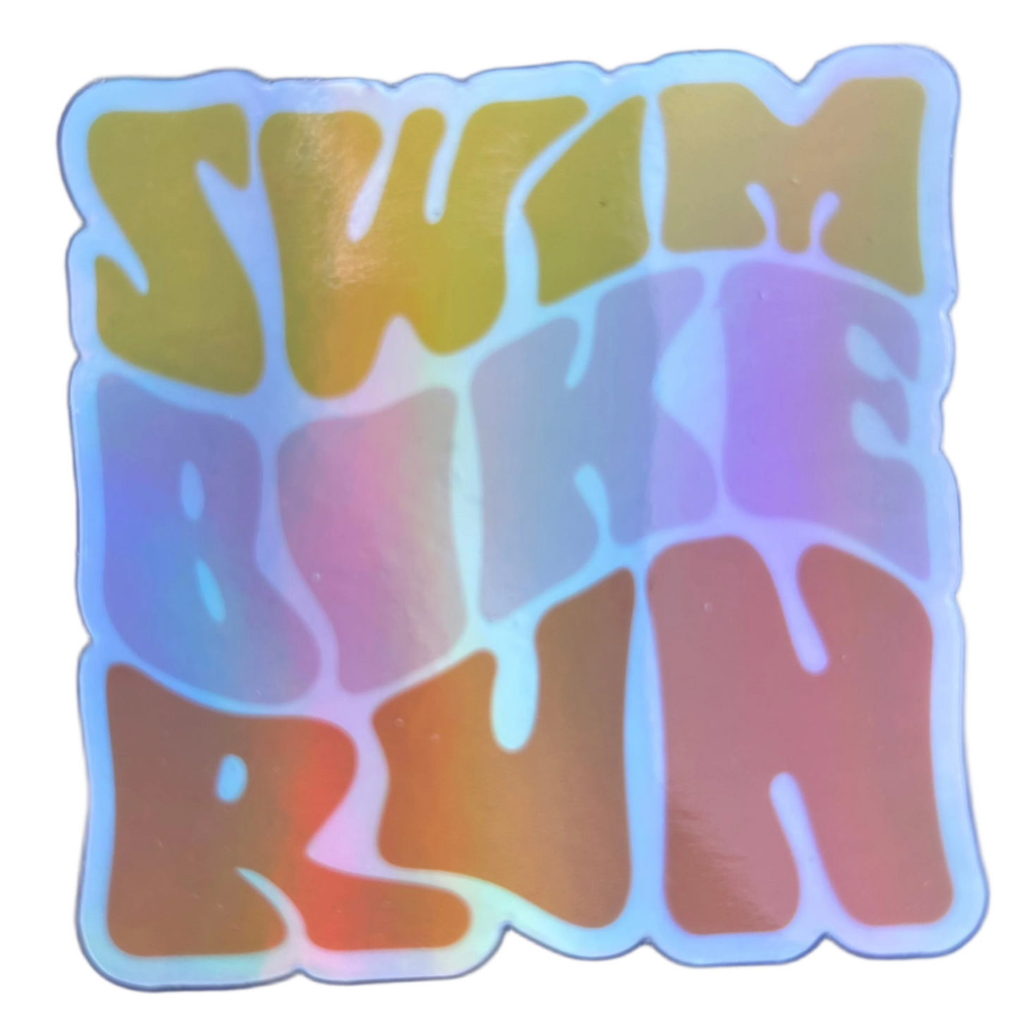 Groovy Swim Bike Run Sticker