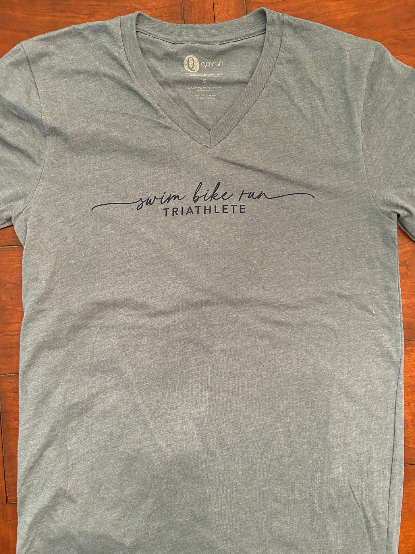 Scripted Swim Bike Run Women's V-Neck Shirt