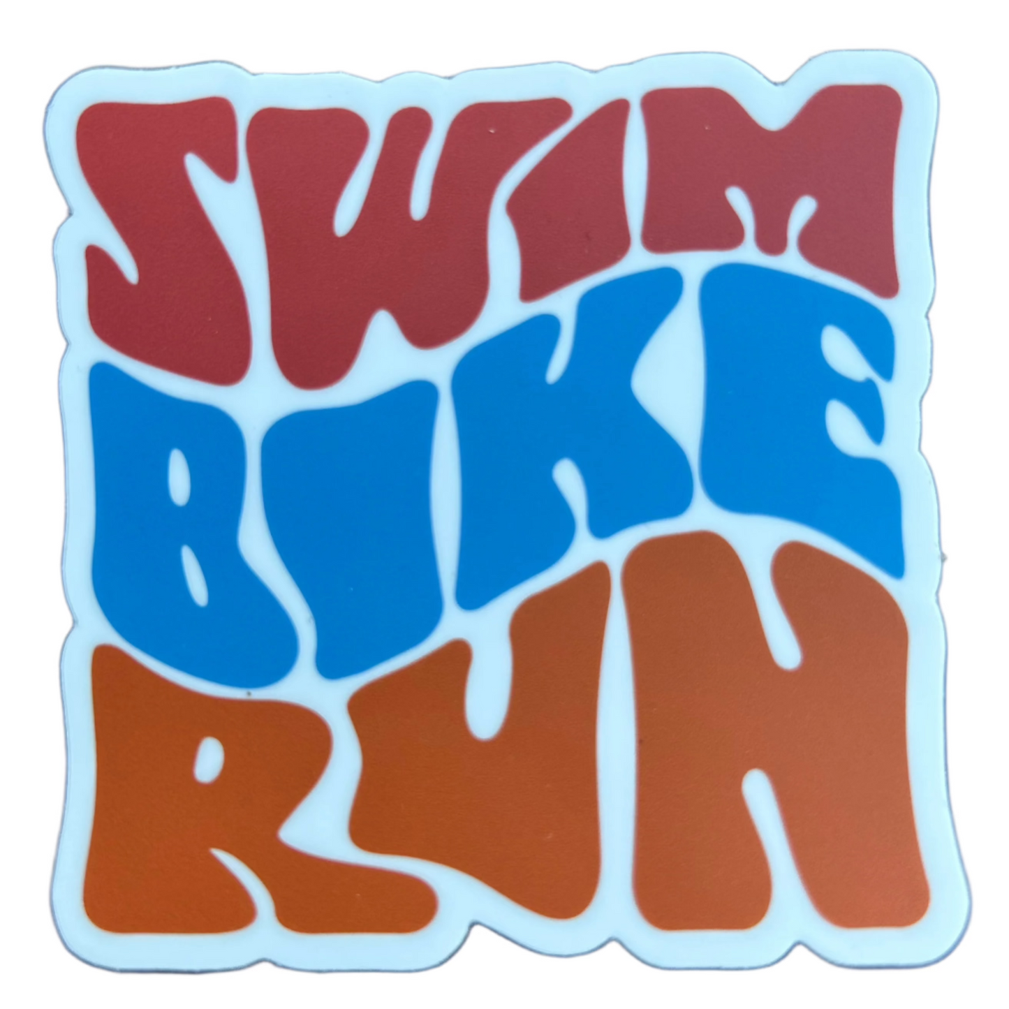 Groovy Swim Bike Run Sticker