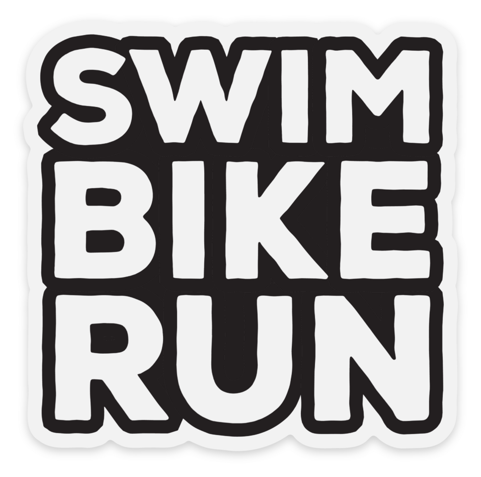 Basic Black Clear Swim Bike Run Sticker