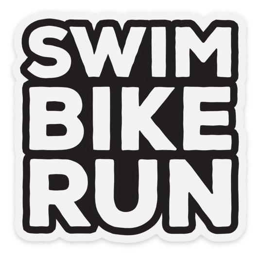 Basic Black Clear Swim Bike Run Sticker