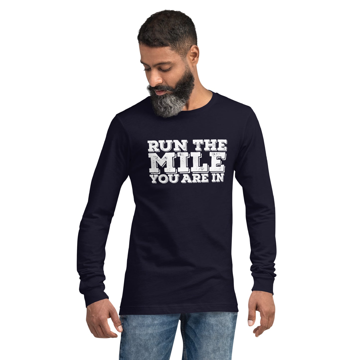 Run The Mile You Are In Block Unisex Long Sleeve Tee