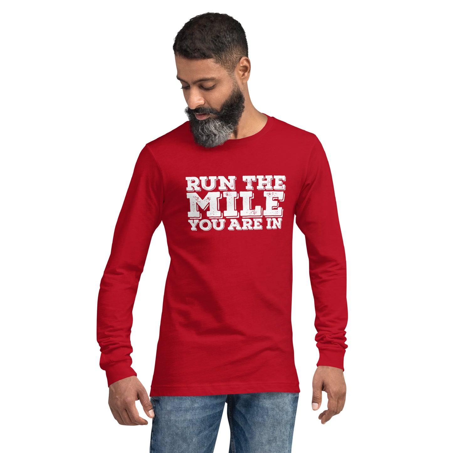 Run The Mile You Are In Block Unisex Long Sleeve Tee