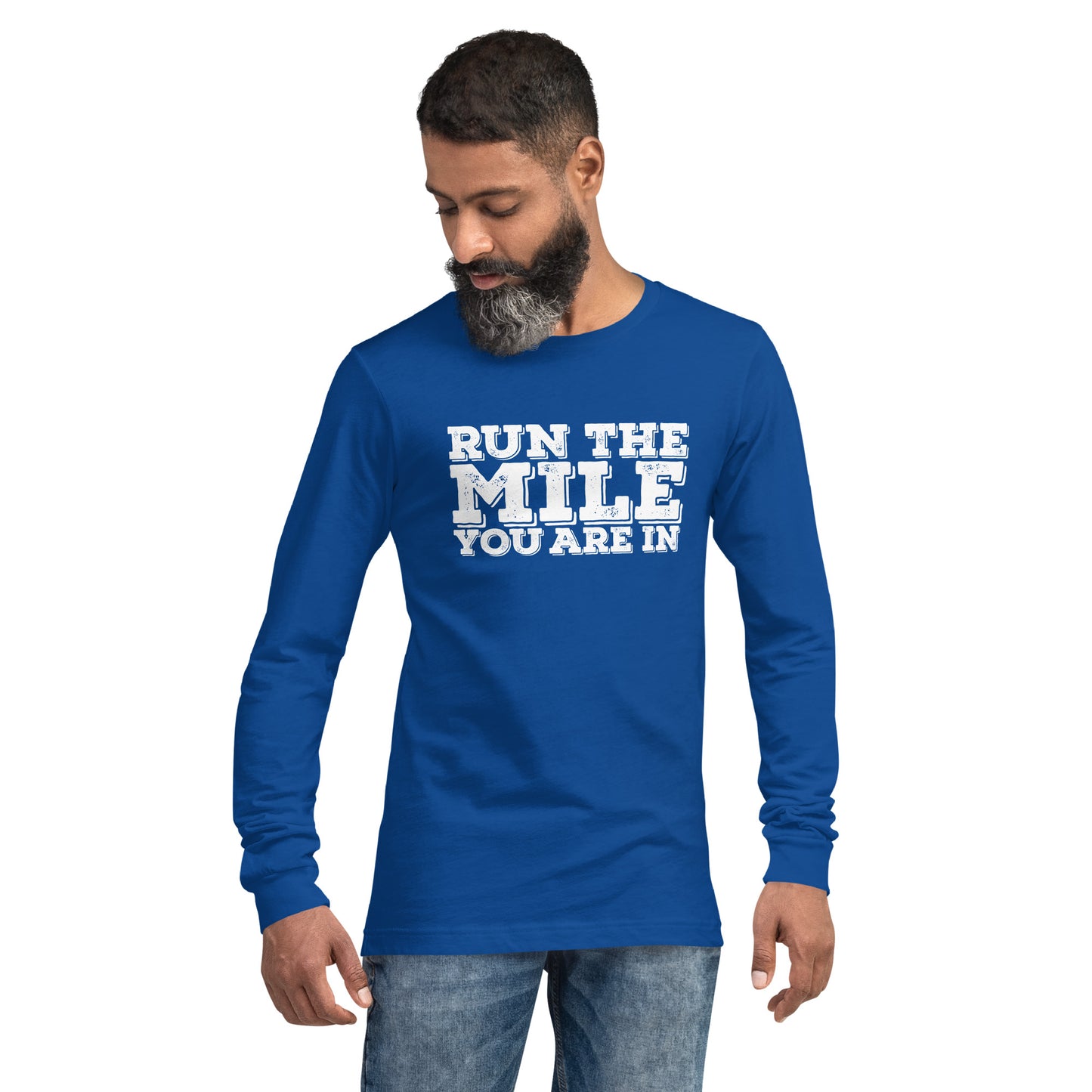 Run The Mile You Are In Block Unisex Long Sleeve Tee