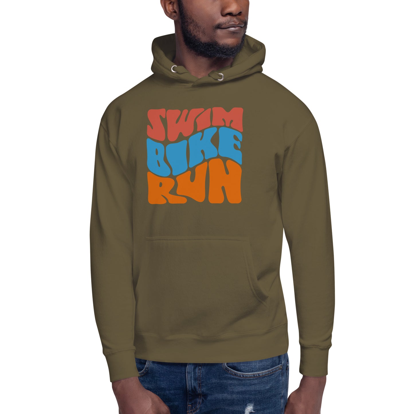 Groovy Swim Bike Run Unisex Hoodie
