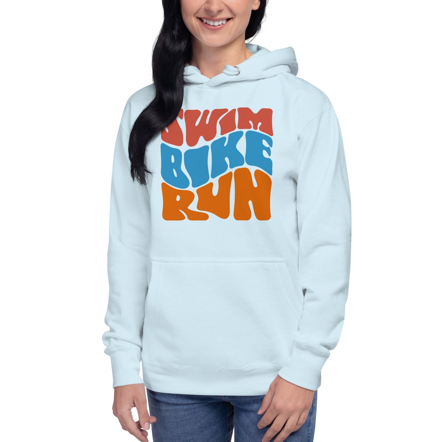 Groovy Swim Bike Run Unisex Hoodie