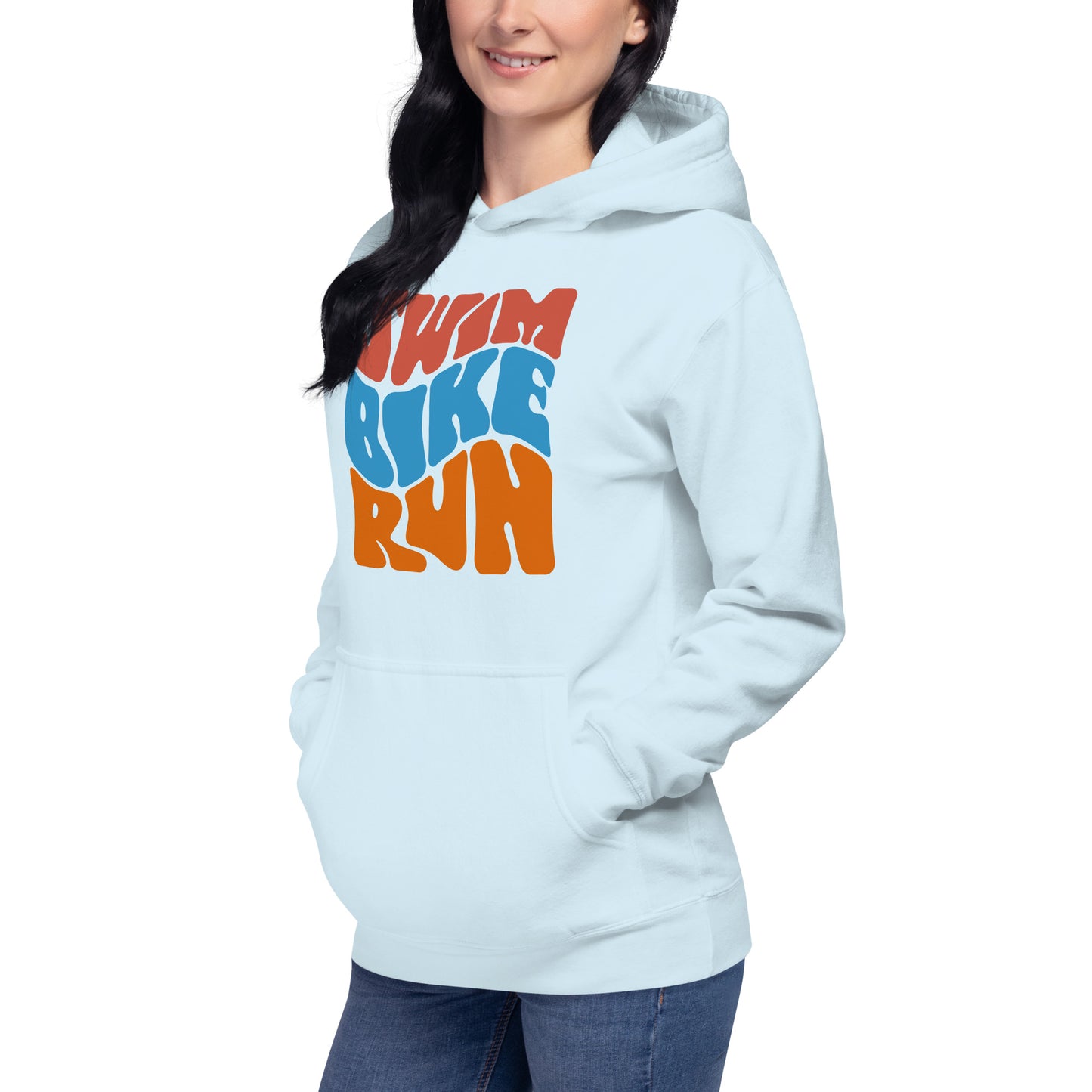 Groovy Swim Bike Run Unisex Hoodie