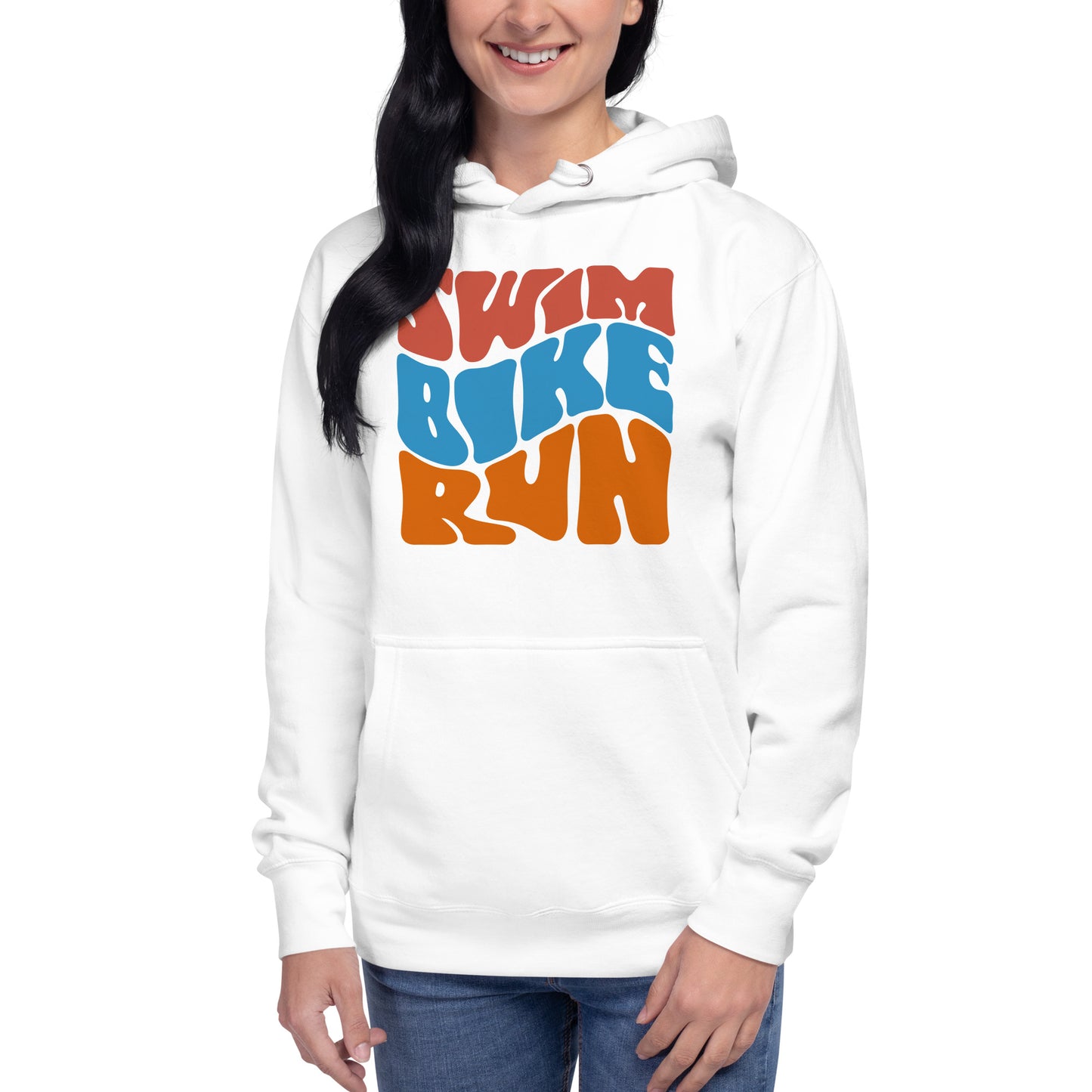 Groovy Swim Bike Run Unisex Hoodie