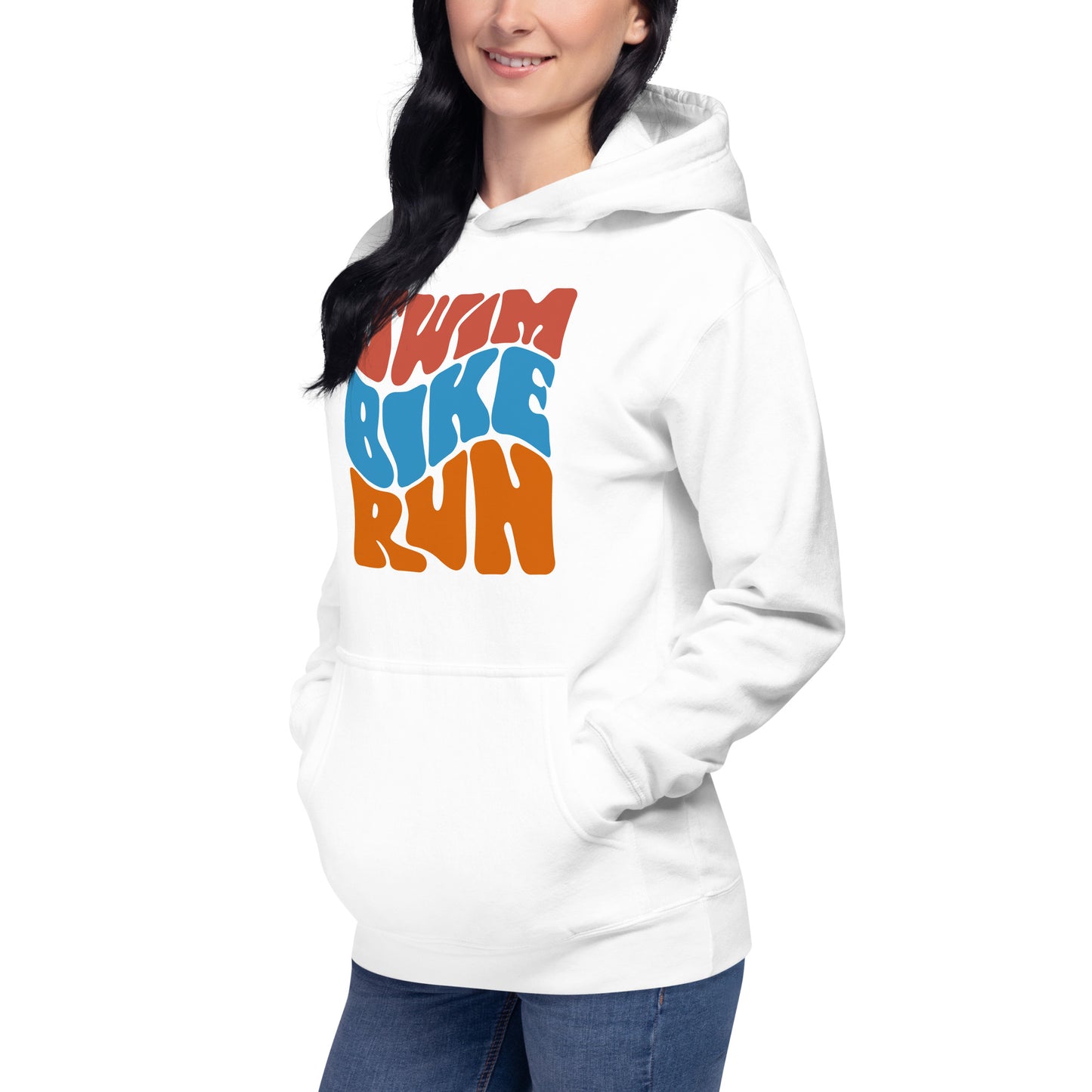Groovy Swim Bike Run Unisex Hoodie