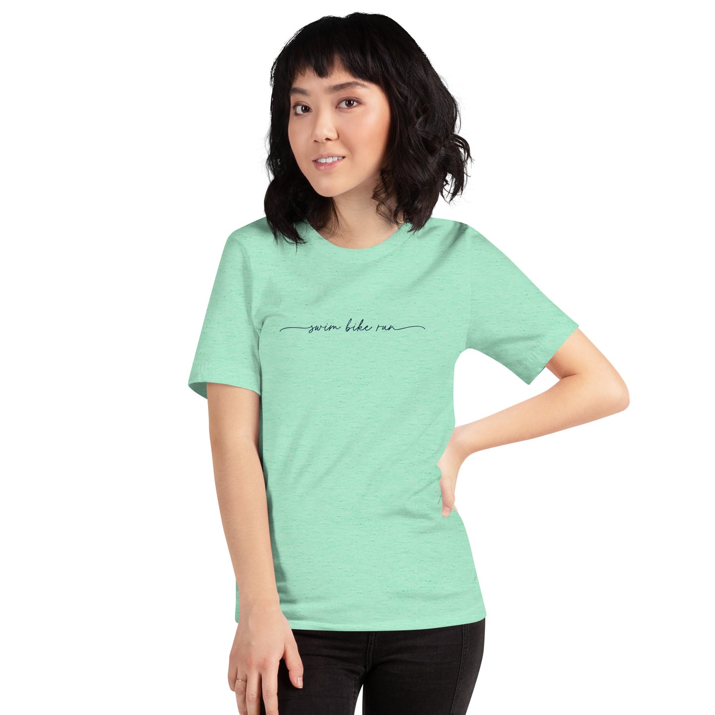Scripted Swim Bike Run Women's Short Sleeve Shirt
