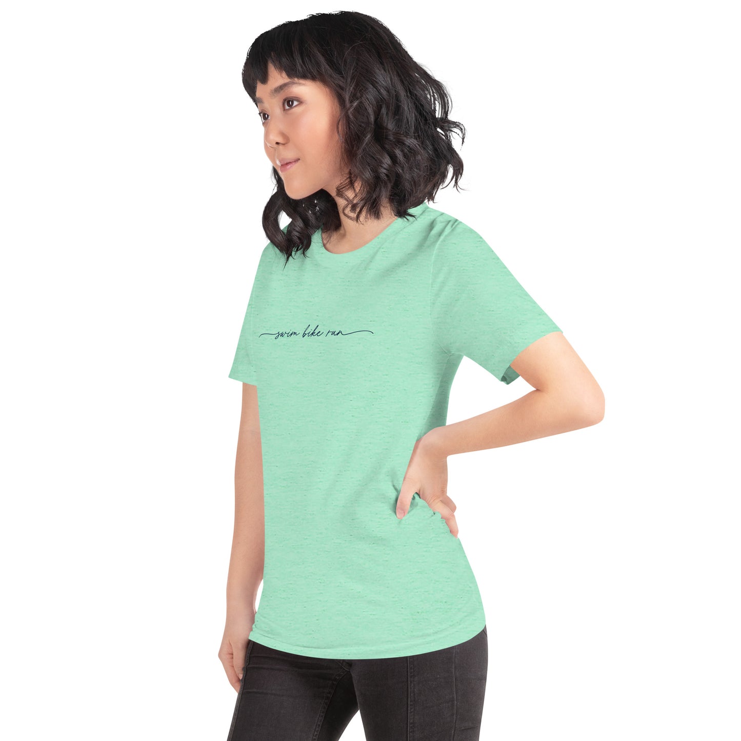 Scripted Swim Bike Run Women's Short Sleeve Shirt
