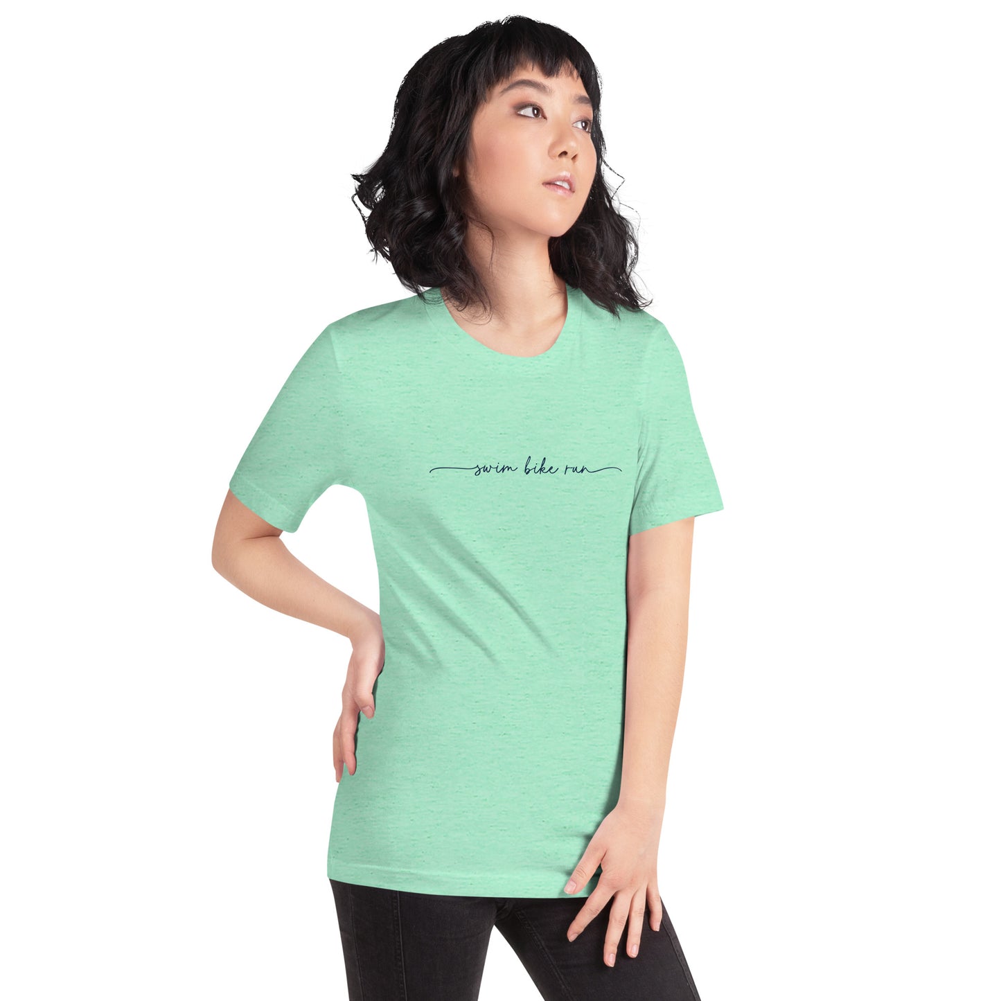 Scripted Swim Bike Run Women's Short Sleeve Shirt