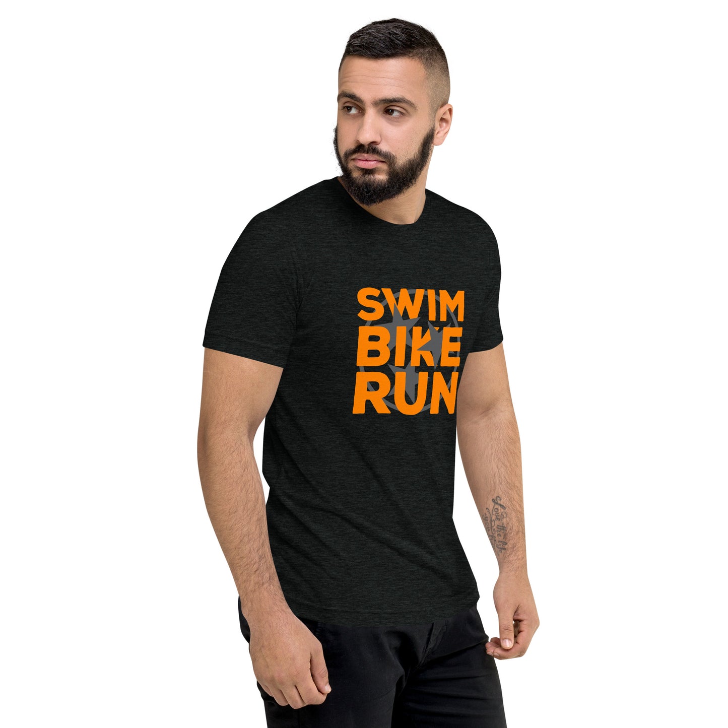 Big Orange Swim Bike Run Short sleeve Shirt