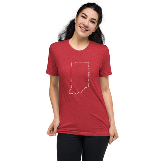 Indiana Swim Bike Run Script Short Sleeve Shirt
