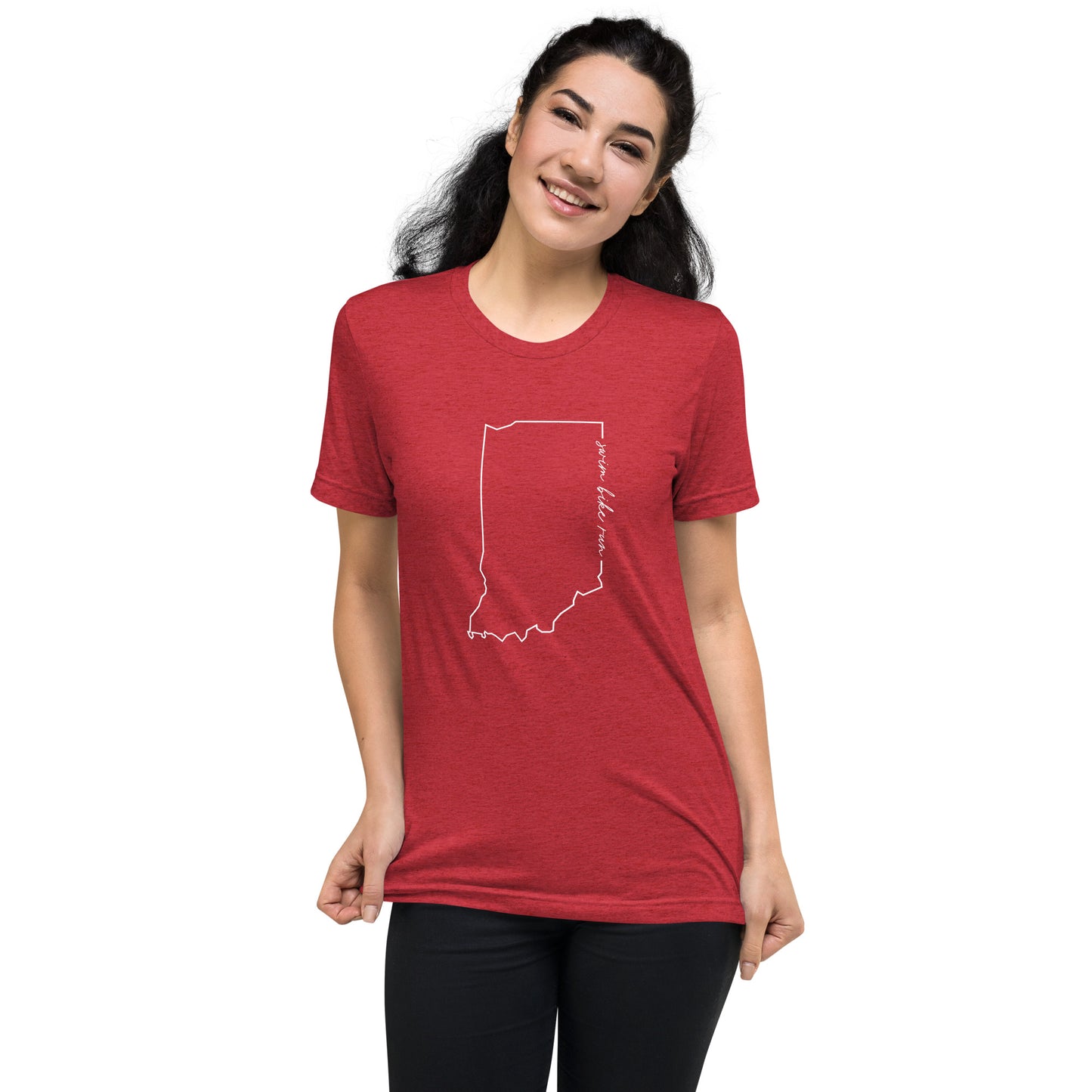 Indiana Swim Bike Run Script Short Sleeve Shirt