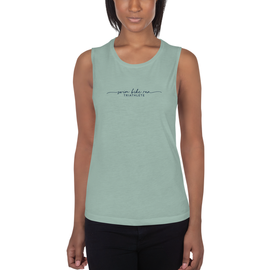 Scripted Swim Bike Run Women's Muscle Tank