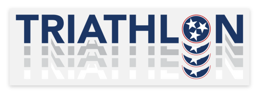 Tennessee Tri-Star Repeating Triathlon Clear Sticker