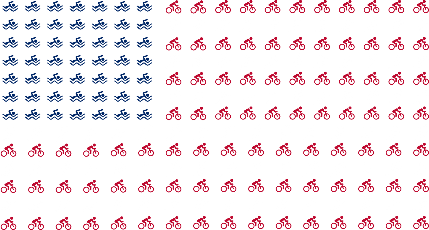 Triathlete Patriot American Flag Sticker
