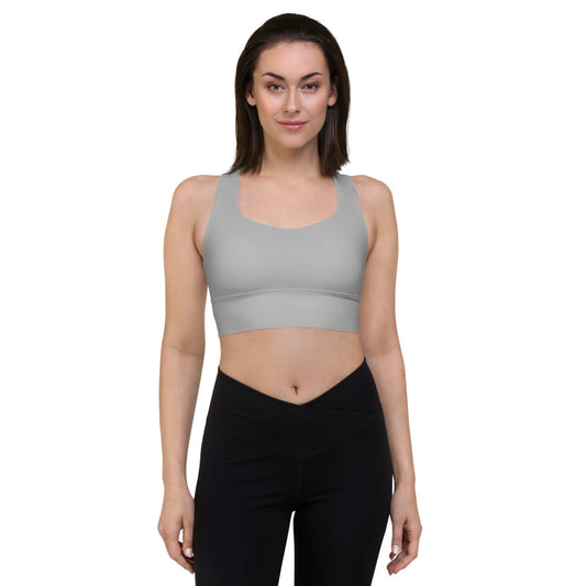 Silver Longline Sports Bra