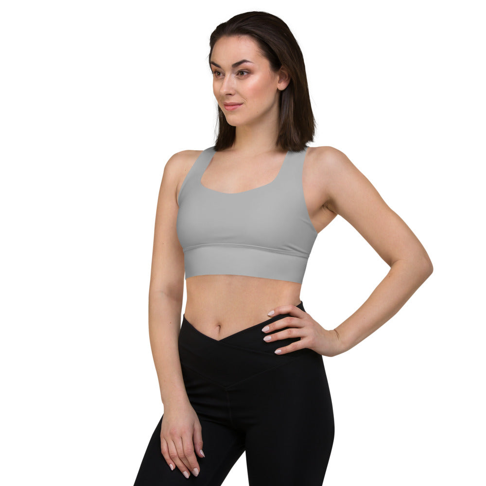 Silver Longline Sports Bra