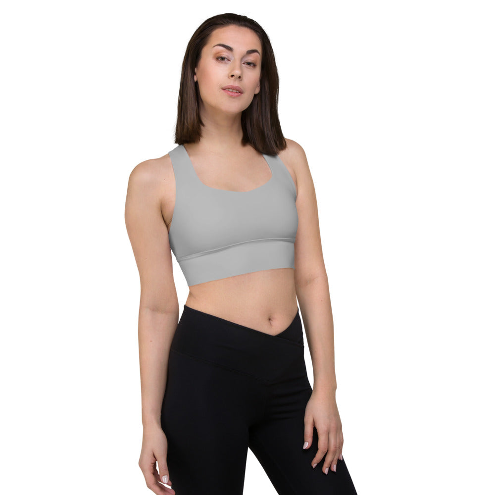 Silver Longline Sports Bra