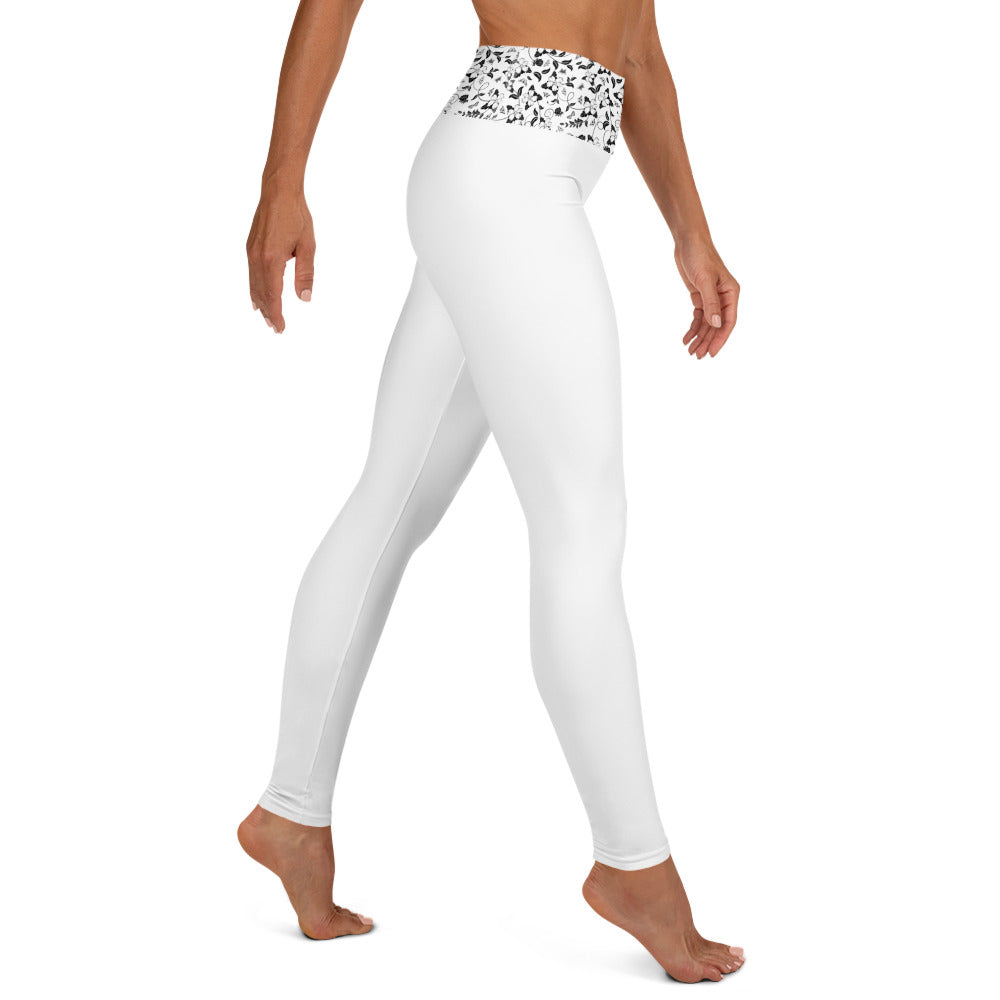 Foral Waisted Yoga Leggings