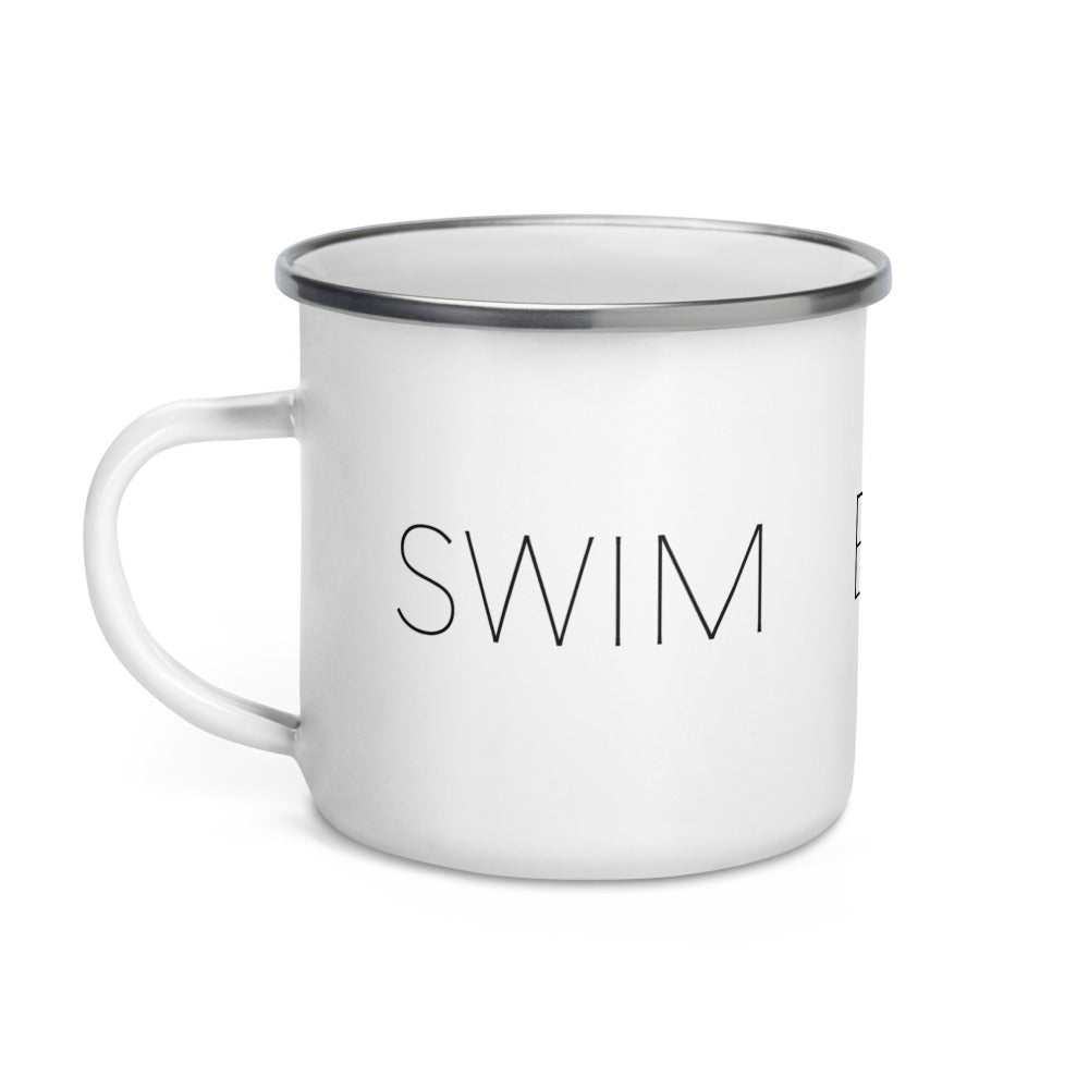 Swim Bike Run Minimalist Enamel Mug