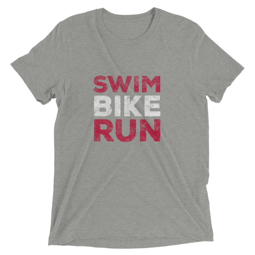 Swim Bike Run Shirt (Red and White)