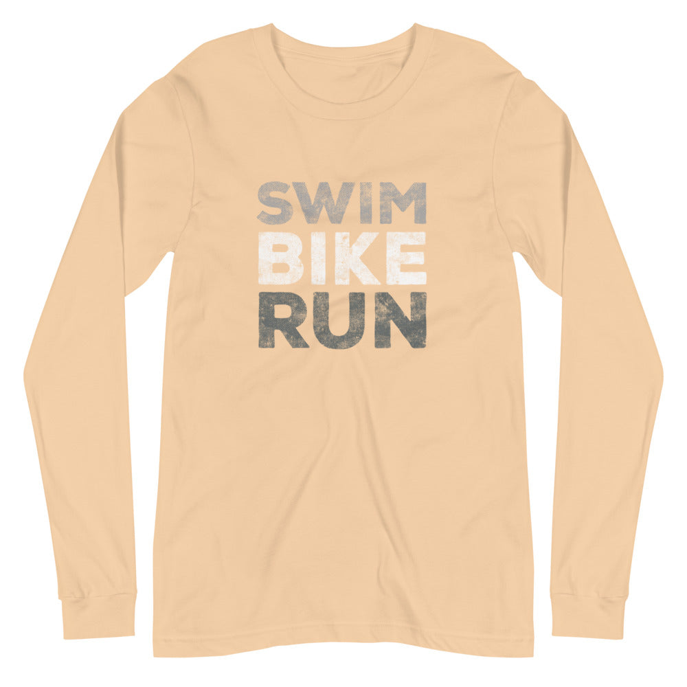 Swim Bike Run Unisex Long Sleeve Shirt