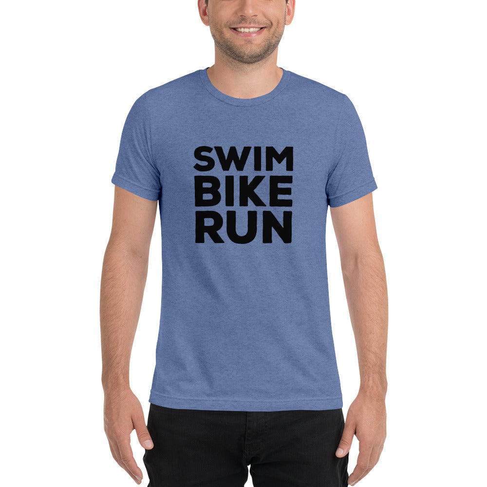 Basic Black Swim Bike Run Short Sleeve Shirt
