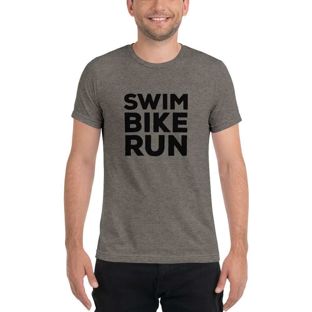 Basic Black Swim Bike Run Short Sleeve Shirt