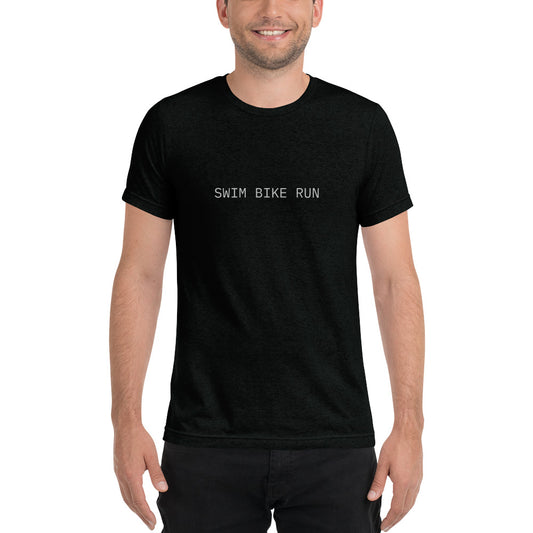 Swim Bike Run Minimalistic Short Sleeve Shirt