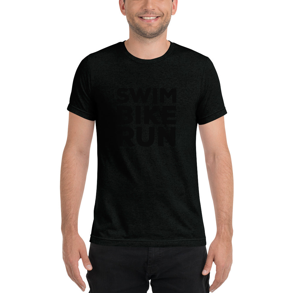 Basic Black Swim Bike Run Short Sleeve Shirt