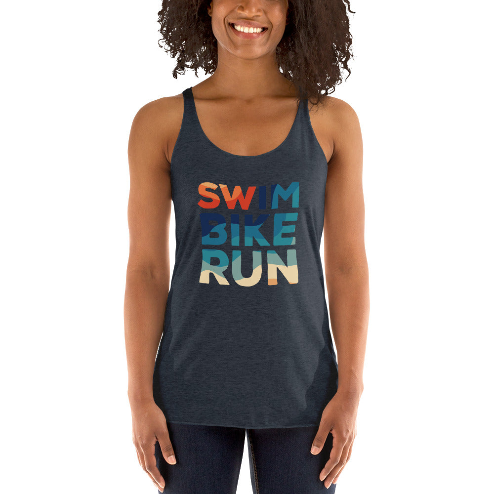 Endless Summer Swim Bike Run Women's Racerback Tank