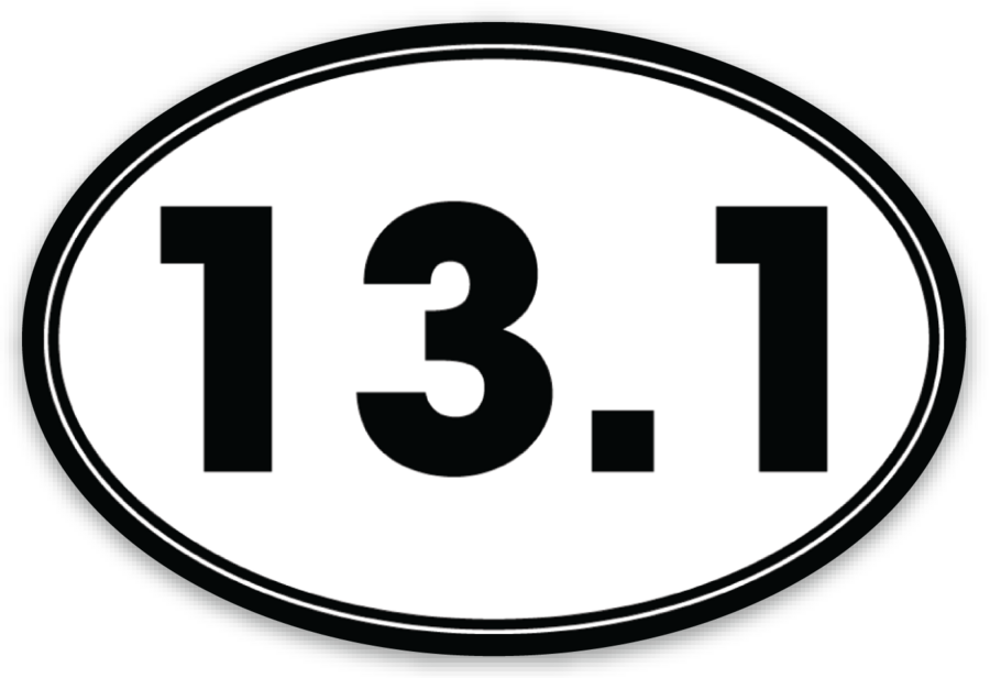 13.1 Half Marathon Oval Sticker