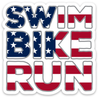 Swim Bike Run USA Sticker