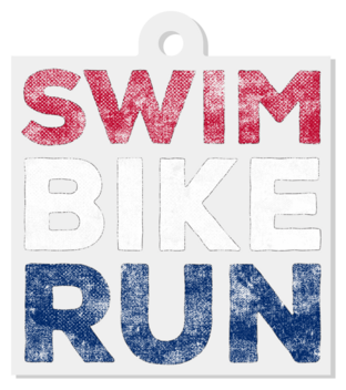 Swim Bike Run Keychain
