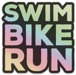 Swim Bike Run Glitter Sticker