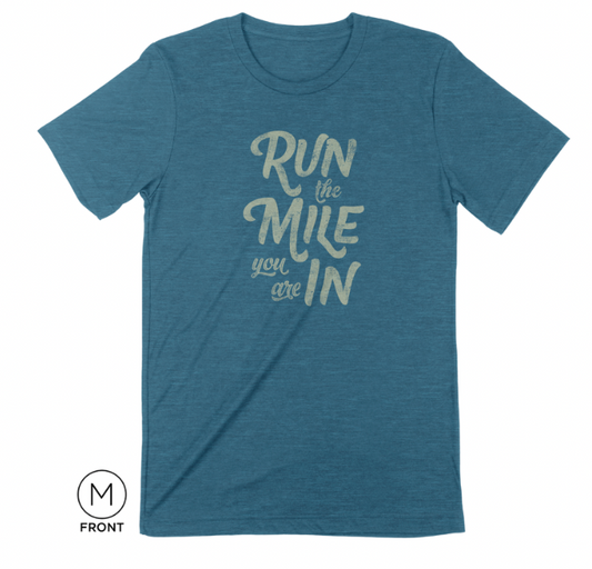 Run the Mile You Are In Distressed Short Sleeve Shirt